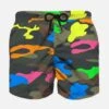 MC2 Saint Barth Boy Swim Shorts With Multicolor Fluo Camouflage Print -MC2 Saint Barth Shop man swimshorts mimetic print