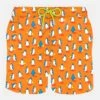 MC2 Saint Barth Man Light Fabric Swim Shorts With Penguins Print -MC2 Saint Barth Shop man swimshorts pinguins orange 1