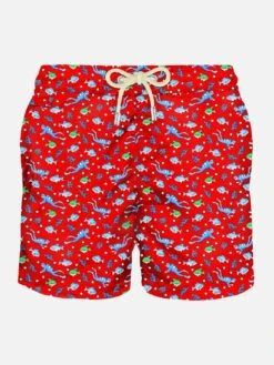 MC2 Saint Barth Man Light Fabric Swim Shorts With Diver Print