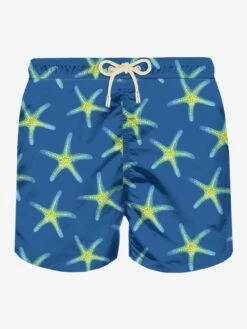 MC2 Saint Barth Man Light Fabric Swim Shorts With Marine Print
