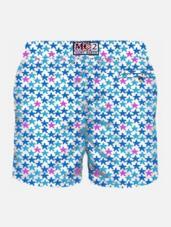 MC2 Saint Barth Man Light Fabric Swim Shorts With Starfish Print -MC2 Saint Barth Shop man swimshorts starfish summer2