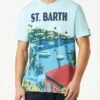 MC2 Saint Barth Man Cotton T-shirt With Saint Barth Postcard Print 1 MC2 Saint Barth Man Cotton T-shirt With Saint Barth Postcard Print -MC2 Saint Barth Shop man tshirt green 1