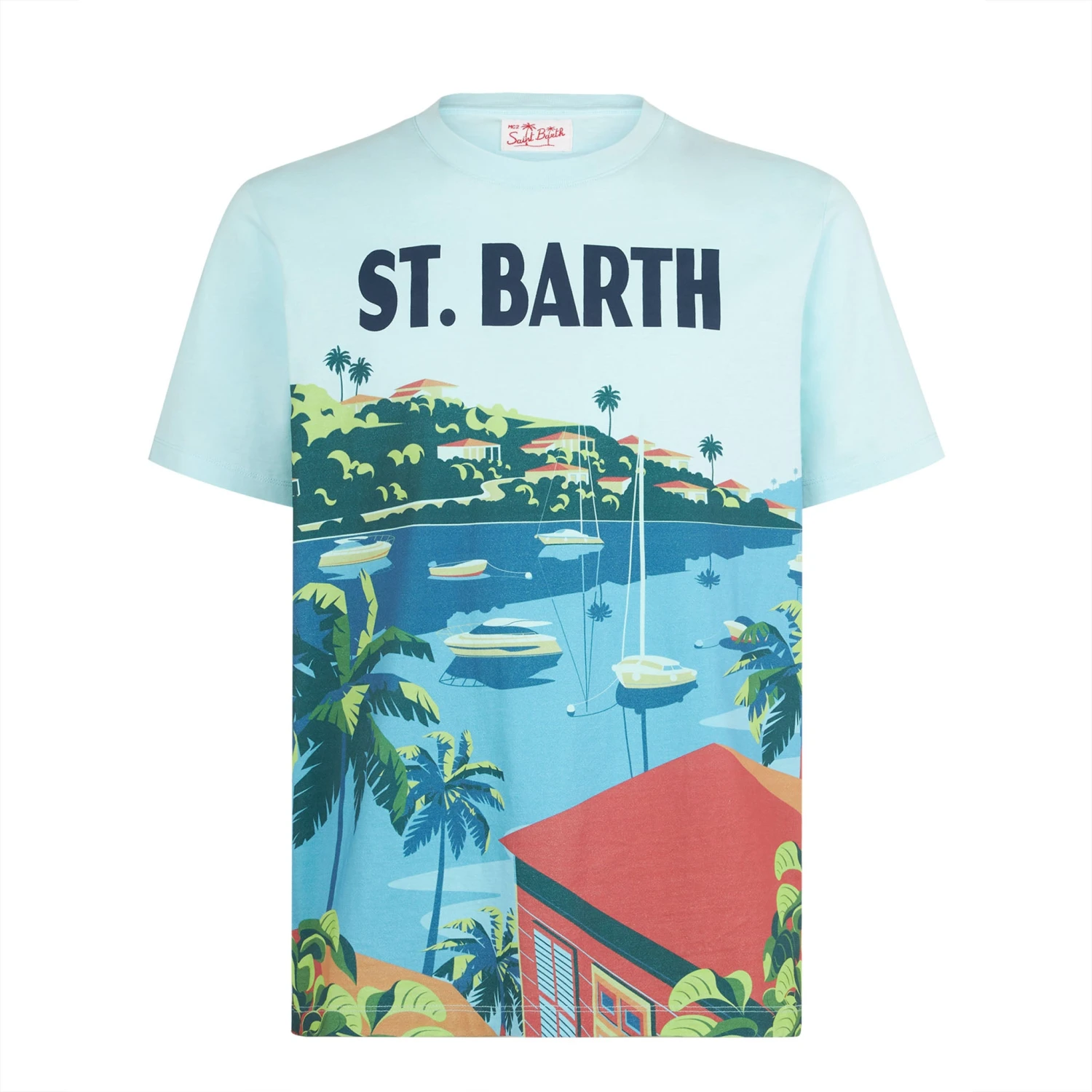 MC2 Saint Barth Man Cotton T-shirt With Saint Barth Postcard Print 6 MC2 Saint Barth Man Cotton T-shirt With Saint Barth Postcard Print - Image 4