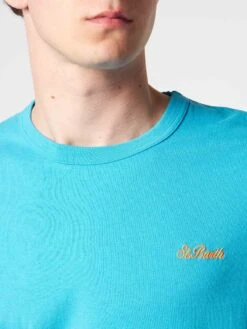 MC2 Saint Barth Man Light-blue Cotton T-shirt
