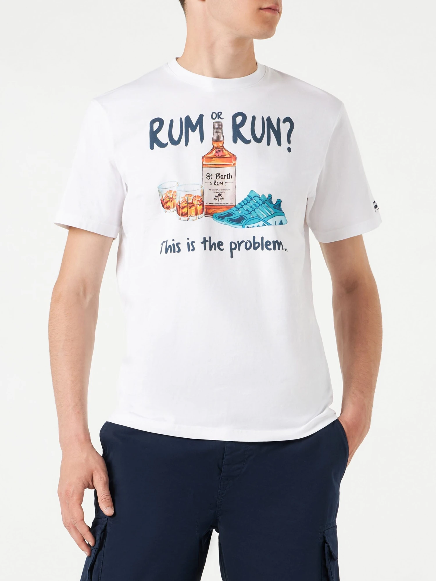 MC2 Saint Barth Man Cotton T-shirt With Rum Or Run Print 3 MC2 Saint Barth Man Cotton T-shirt With Rum Or Run Print