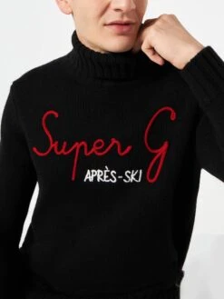 Man High Neck Sweater With Super G Embroidery | SUPER G SPECIAL EDITION -MC2 Saint Barth Shop man turtleneck superg blue 3