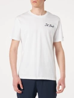 MC2 Saint Barth Man Cotton T-shirt With St. Barth Surf Print -MC2 Saint Barth Shop man white cotton embroidery 1 762efb09 c7cc 4514 81c0 d01baa197102