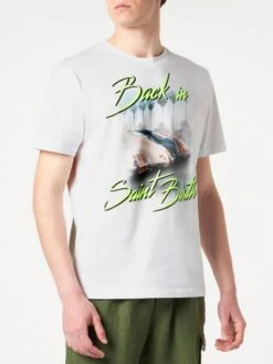 MC2 Saint Barth Man Cotton T-shirt With Back In Saint Barth Print