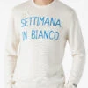 MC2 Saint Barth Man White Sweater With Settimana In Bianco Embroidery -MC2 Saint Barth Shop man white sweater with embroidery2
