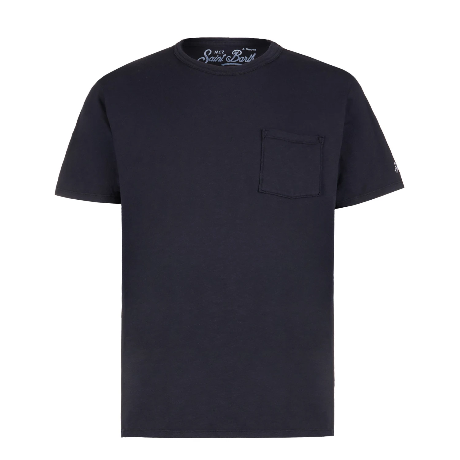 MC2 Saint Barth Man Blue Navy T-shirt With Front Pocket 6 MC2 Saint Barth Man Blue Navy T-shirt With Front Pocket - Image 4