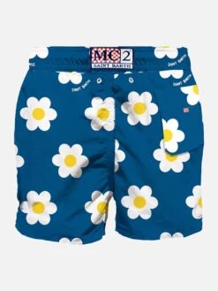 MC2 Saint Barth Man Classic Swim Shorts With Daisy Print -MC2 Saint Barth Shop margherite 0000 swimwear 0003 back dasy