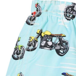 Light Fabric Swim Shorts Motorbike Print -MC2 Saint Barth Shop mc2 biker 2
