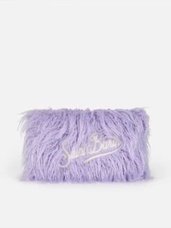 MC2 Saint Barth Lilac Furry Mildred Pochette With Saint Barth Embroidery