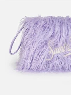 MC2 Saint Barth Lilac Furry Mildred Pochette With Saint Barth Embroidery -MC2 Saint Barth Shop mildred pochette furry lilac 2