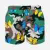 Camo Butterflies All Over Print Boy's Light Swimshorts -MC2 Saint Barth Shop military butterfly swimshort