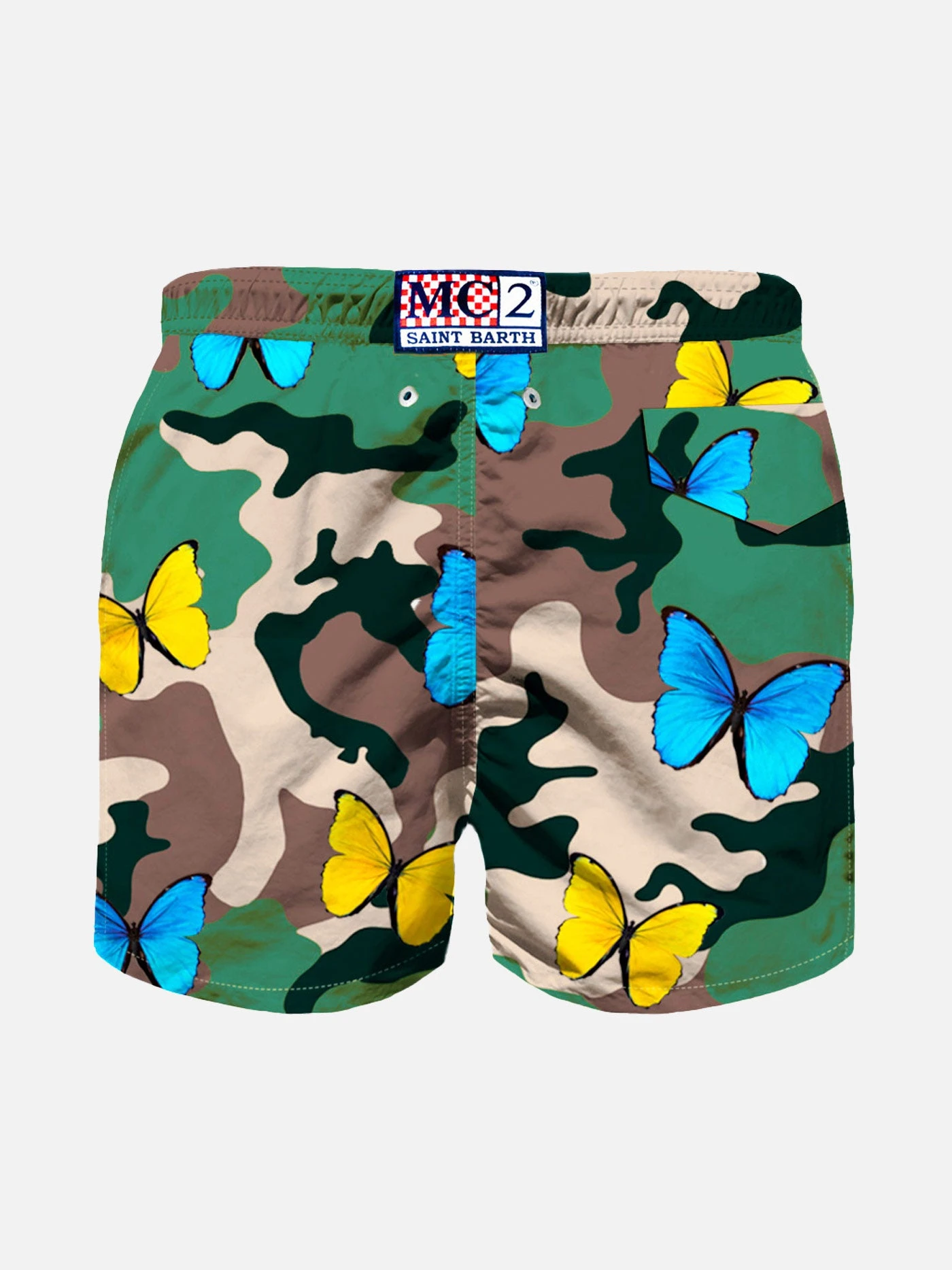Camo Butterflies All Over Print Boy's Light Swimshorts 4 Camo Butterflies All Over Print Boy's Light Swimshorts - Image 2