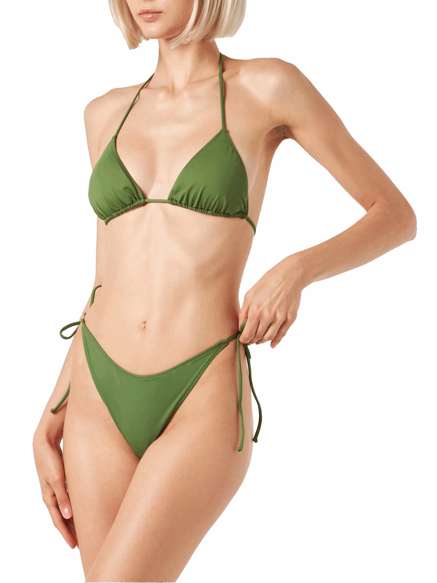 MC2 Saint Barth Woman Military Green Triangle Bikini 4 MC2 Saint Barth Woman Military Green Triangle Bikini - Image 2