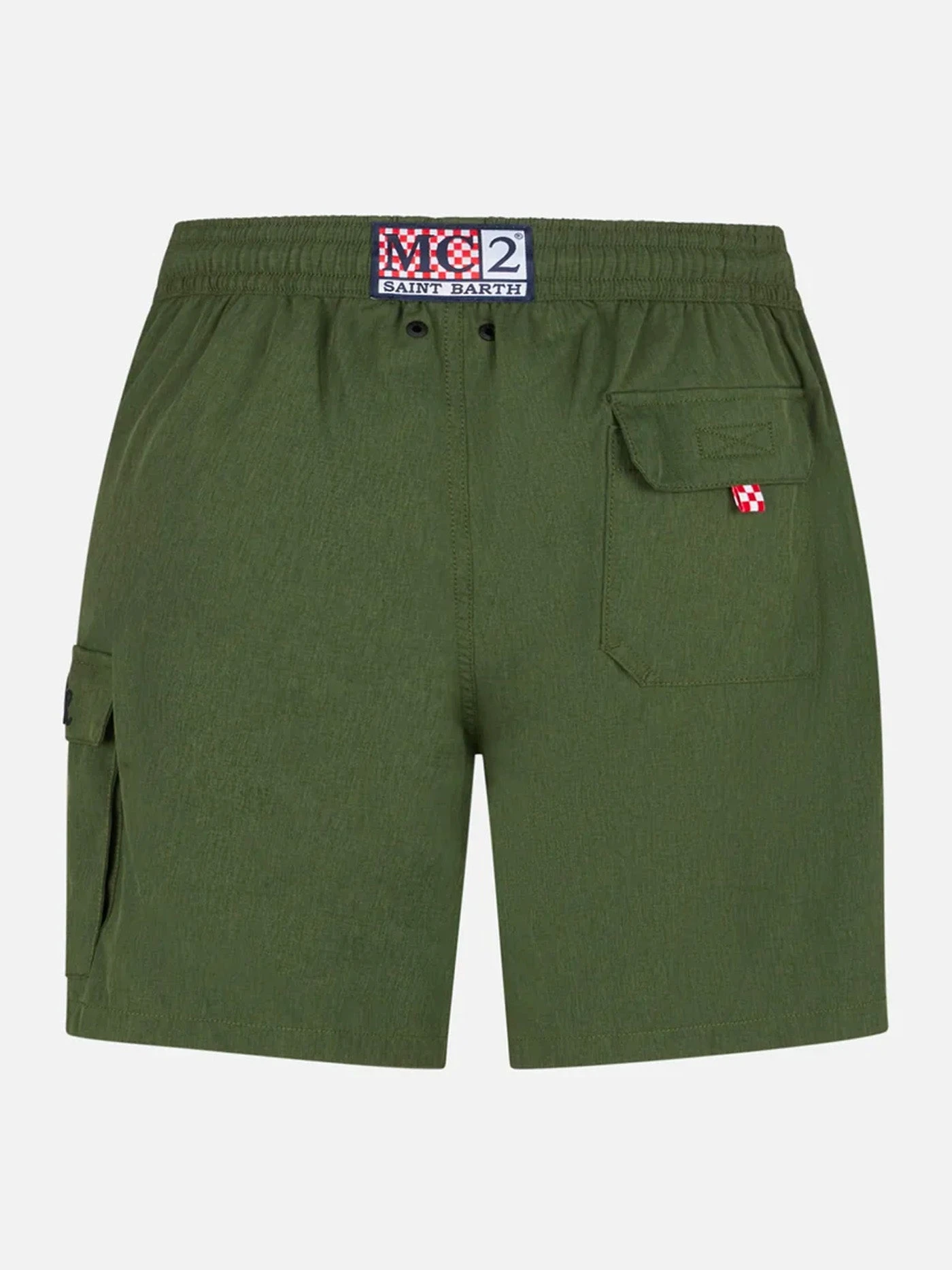 MC2 Saint Barth Man Military Green Comfort And Stretch Swim Shorts 4 MC2 Saint Barth Man Military Green Comfort And Stretch Swim Shorts - Image 2