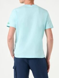 MC2 Saint Barth Man Cotton T-shirt With Mojito Embroidery -MC2 Saint Barth Shop mojito tshirt lightblue man3