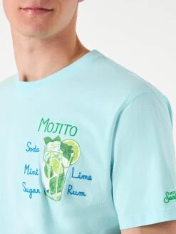 MC2 Saint Barth Man Cotton T-shirt With Mojito Embroidery
