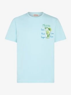 MC2 Saint Barth Man Cotton T-shirt With Mojito Embroidery -MC2 Saint Barth Shop mojito tshirt lightblue man 1