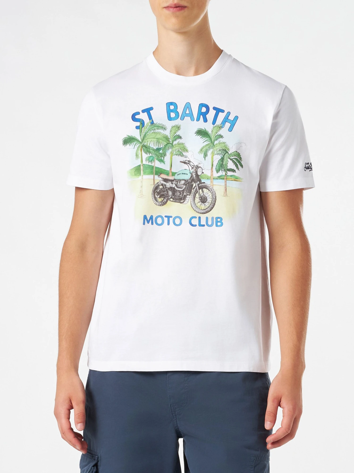 MC2 Saint Barth Man Cotton T-shirt With Motorcycle Print 3 MC2 Saint Barth Man Cotton T-shirt With Motorcycle Print