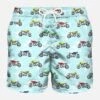 Light Fabric Swim Shorts Motorbike Print