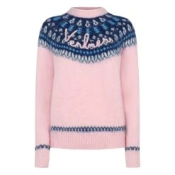 MC2 Saint Barth Woman Pink Crewneck Nordic Jacquard Sweater 9 MC2 Saint Barth Woman Pink Crewneck Nordic Jacquard Sweater -MC2 Saint Barth Shop nordic pink sweater brushed 1