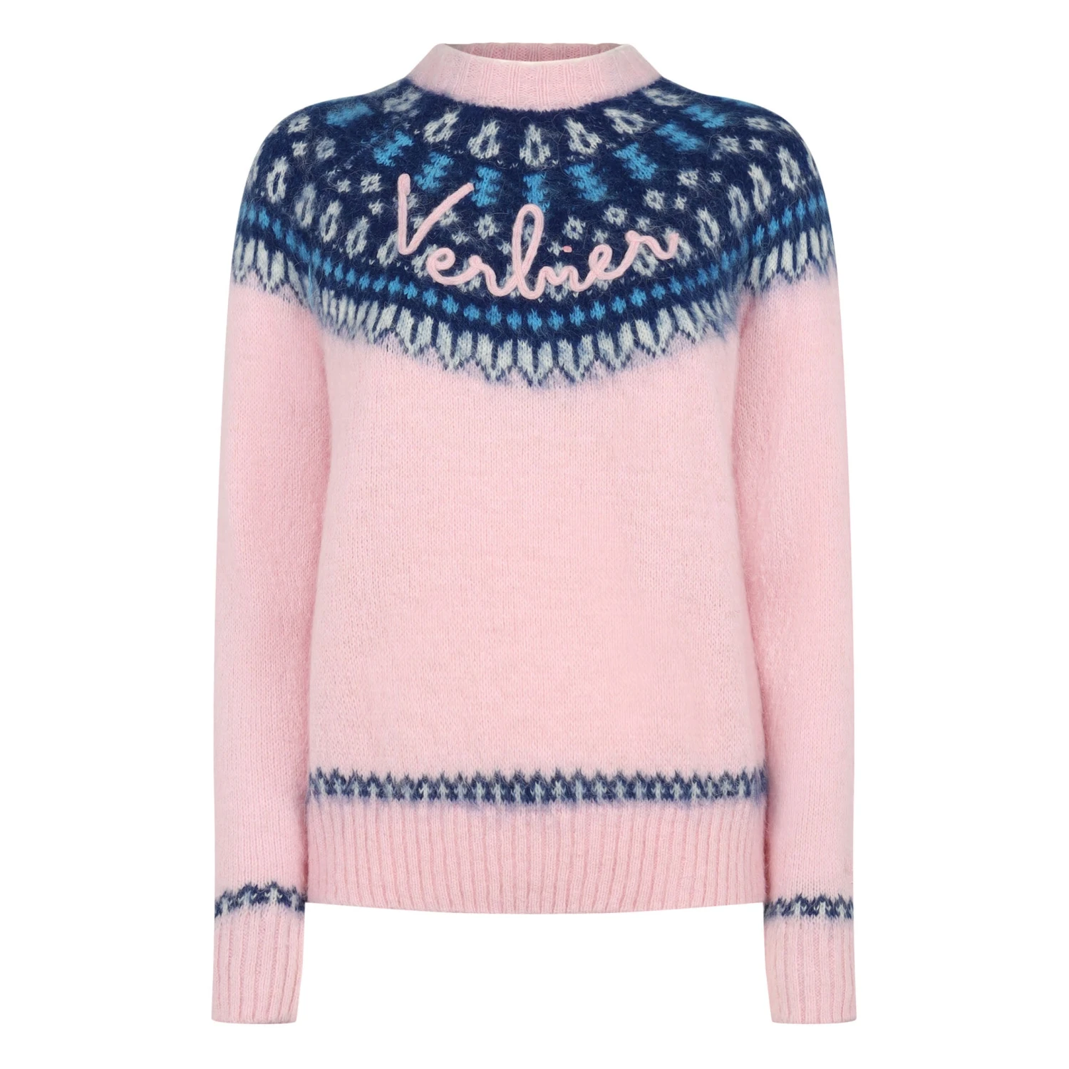 MC2 Saint Barth Woman Pink Crewneck Nordic Jacquard Sweater 6 MC2 Saint Barth Woman Pink Crewneck Nordic Jacquard Sweater - Image 4