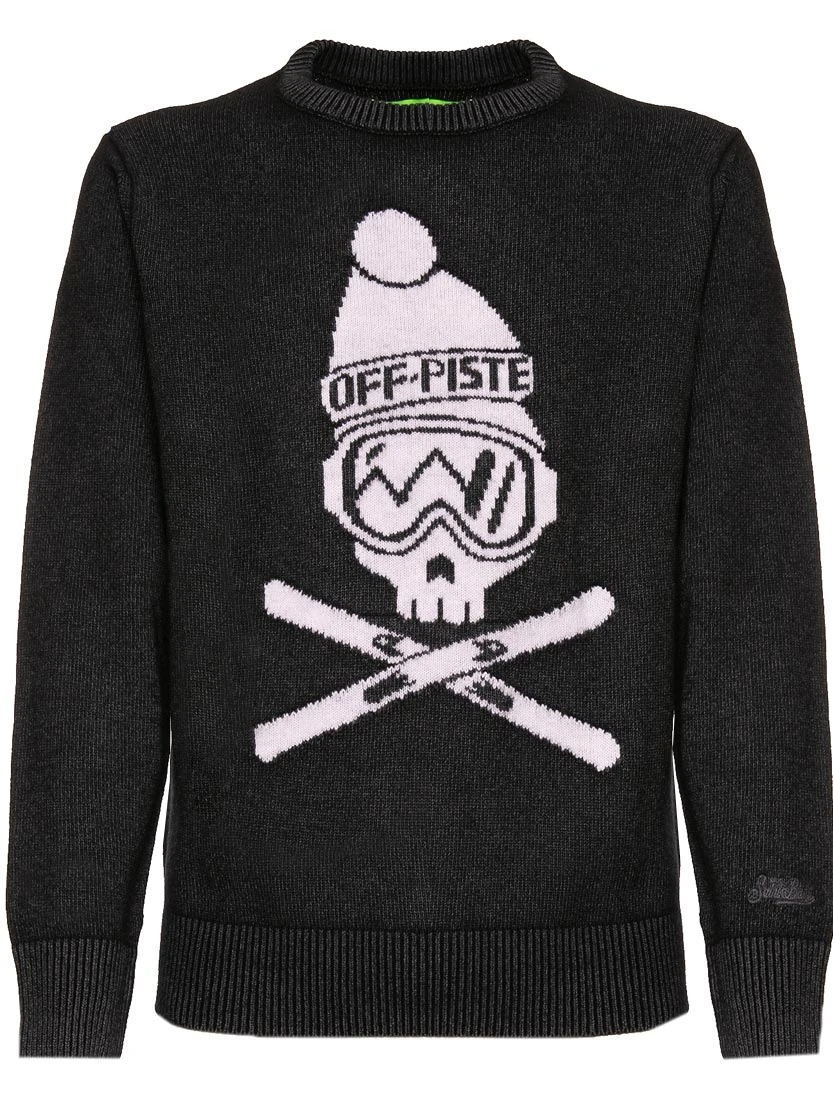 Man Black Sweater Off Piste Skull 6 Man Black Sweater Off Piste Skull - Image 4
