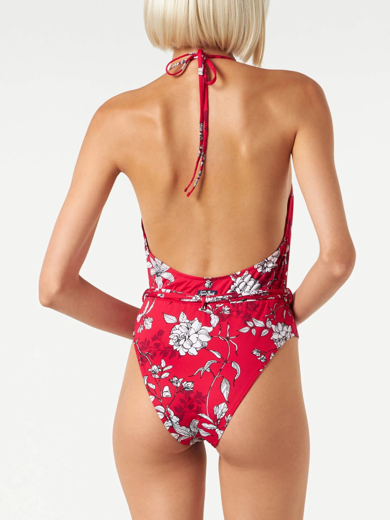 White Flower Print One Piece 5 White Flower Print One Piece - Image 3