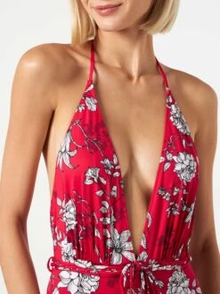 White Flower Print One Piece 9 White Flower Print One Piece -MC2 Saint Barth Shop one piece flower woman 3