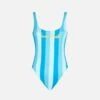 MC2 Saint Barth Woman Light Blue And Bluette Striped Print One Piece Swimsuit -MC2 Saint Barth Shop one piece swimsuit striped a16e825e 3c56 4a6e 9500 fc2144d00136