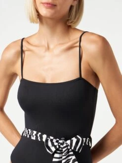 Zebra Sash Black One Piece Or Body -MC2 Saint Barth Shop onepiece swimsuit black zebra 3