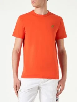 MC2 Saint Barth Man Orange Cotton T-shirt 7 MC2 Saint Barth Man Orange Cotton T-shirt -MC2 Saint Barth Shop orange embroidery cotton tshirt 1