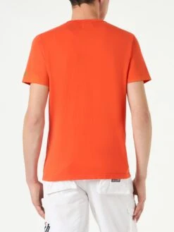 MC2 Saint Barth Man Orange Cotton T-shirt 8 MC2 Saint Barth Man Orange Cotton T-shirt -MC2 Saint Barth Shop orange embroidery cotton tshirt 2