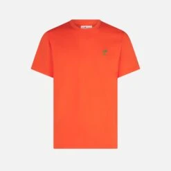 MC2 Saint Barth Man Orange Cotton T-shirt 9 MC2 Saint Barth Man Orange Cotton T-shirt -MC2 Saint Barth Shop orange embroidery tshirt man 4