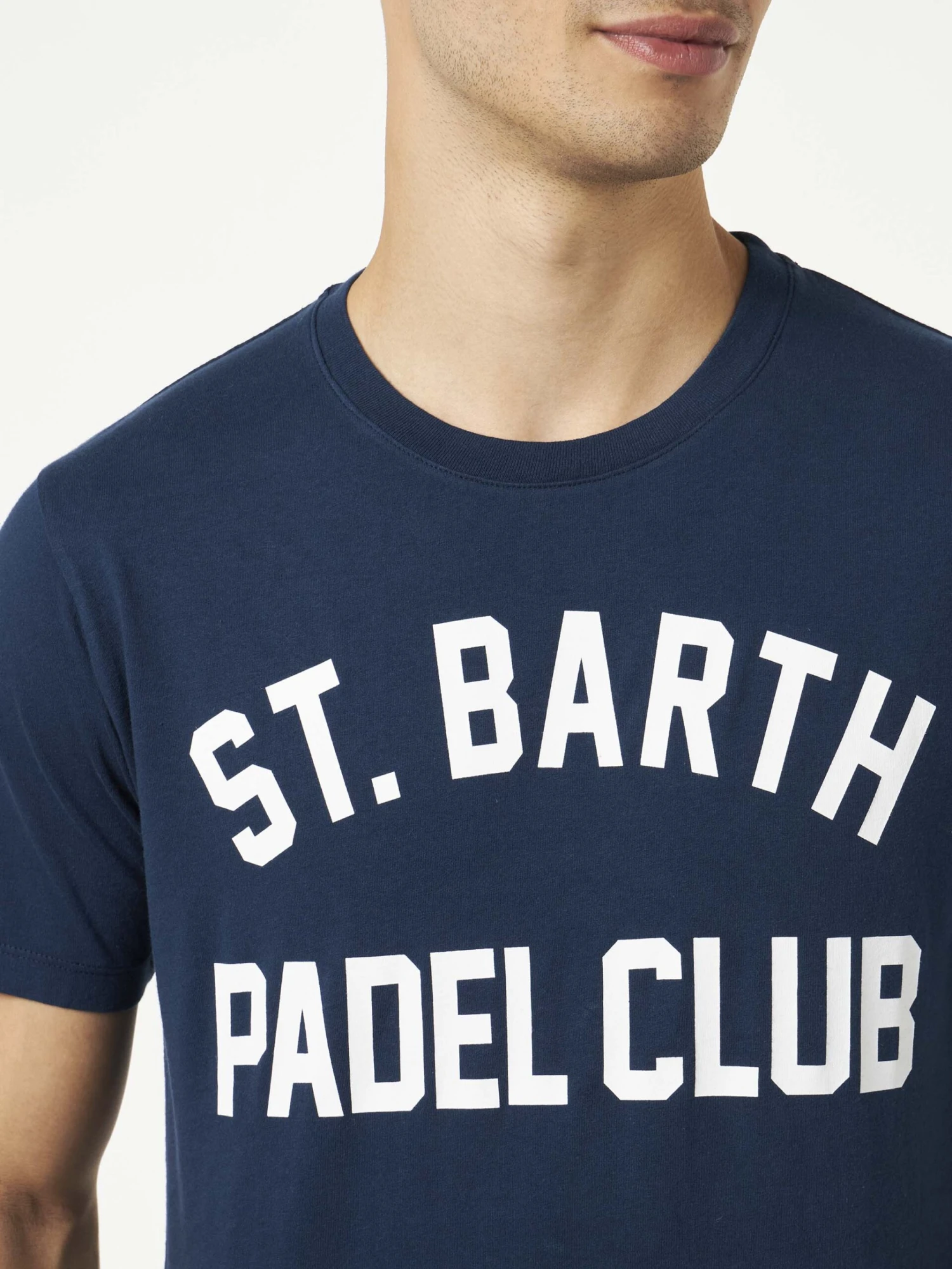 MC2 Saint Barth Man Cotton Vintage Treatment T-shirt With St. Barth Padel Club Print 3 MC2 Saint Barth Man Cotton Vintage Treatment T-shirt With St. Barth Padel Club Print