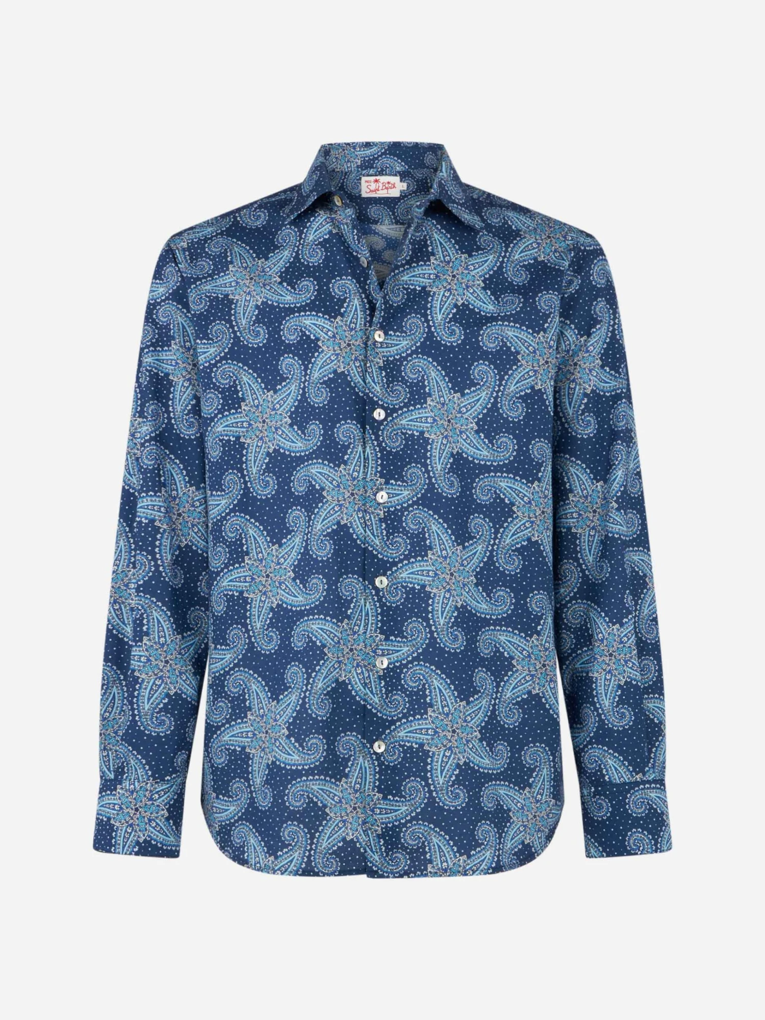 MC2 Saint Barth Man Muslin Cotton Sikelia Shirt With Paisley Star Print 6 MC2 Saint Barth Man Muslin Cotton Sikelia Shirt With Paisley Star Print - Image 4