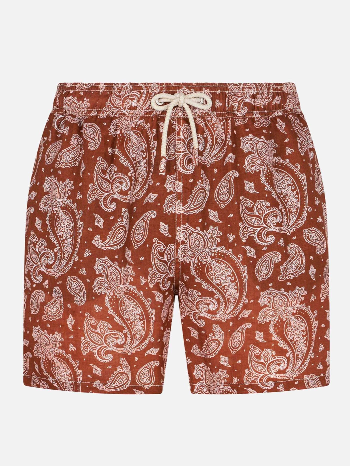 MC2 Saint Barth Man Linen Swim Shorts With Paisley Print 3 MC2 Saint Barth Man Linen Swim Shorts With Paisley Print