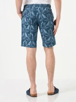 Man Cotton Bermuda With Palm Print -MC2 Saint Barth Shop palm bermuda cotton man 2