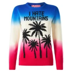 Woman Sweater With Purple And Fucsia Gradient -MC2 Saint Barth Shop palms multicolor sweater woman
