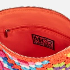 MC2 Saint Barth Parisienne Orange Crochet Pouch Bag With Saint Barth -MC2 Saint Barth Shop parisienne multicolor crochet pochette 3