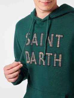 MC2 Saint Barth Man Green Hoodie With Saint Barth Patch -MC2 Saint Barth Shop patch st barth hoodie man 2