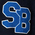 Blue Knit Bomber College Style 5 Blue Knit Bomber College Style - Image 3