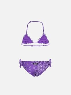 MC2 Saint Barth Girl Triangle Bikini With Bandanna Print 5 MC2 Saint Barth Girl Triangle Bikini With Bandanna Print -MC2 Saint Barth Shop purple bandanna bikini girl 1 2