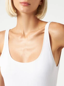 White Ribbed One Piece Swimsuit -MC2 Saint Barth Shop ribbed white one piece swimsuit 3