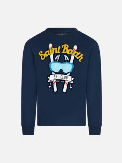 MC2 Saint Barth Boy Navy Blue T-shirt With Print