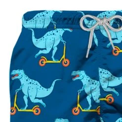 Dino Scooter Print Boy's Light Swimshorts -MC2 Saint Barth Shop scooter front