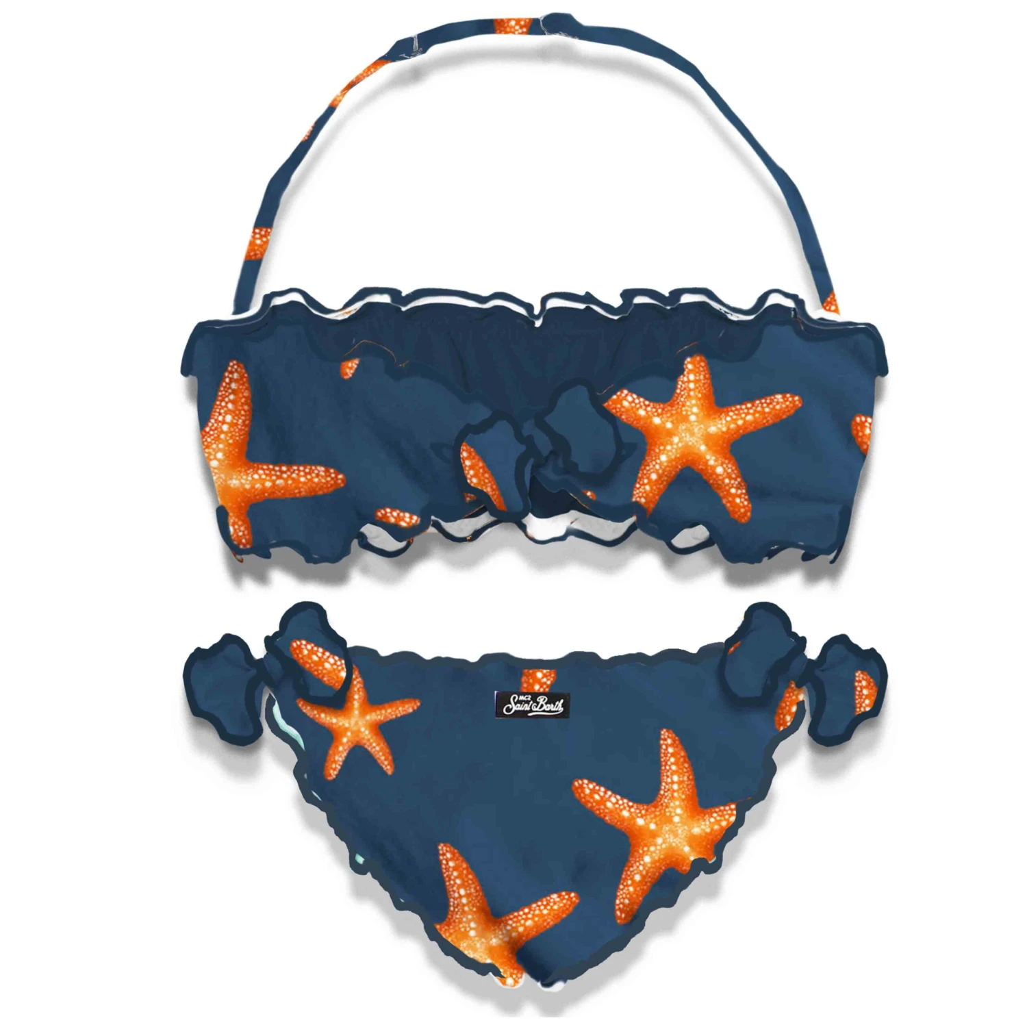 Girl Bandeau Bikini With Starfish Print 4 Girl Bandeau Bikini With Starfish Print - Image 2